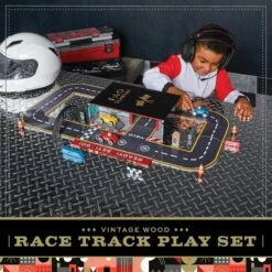F.A.O SCHWARZ - Vintage Wood Race Track Play Set