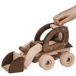 Goki - Wooden Front End Loader - Nature -Tiny Creations Shop goki wooden front end loader nature