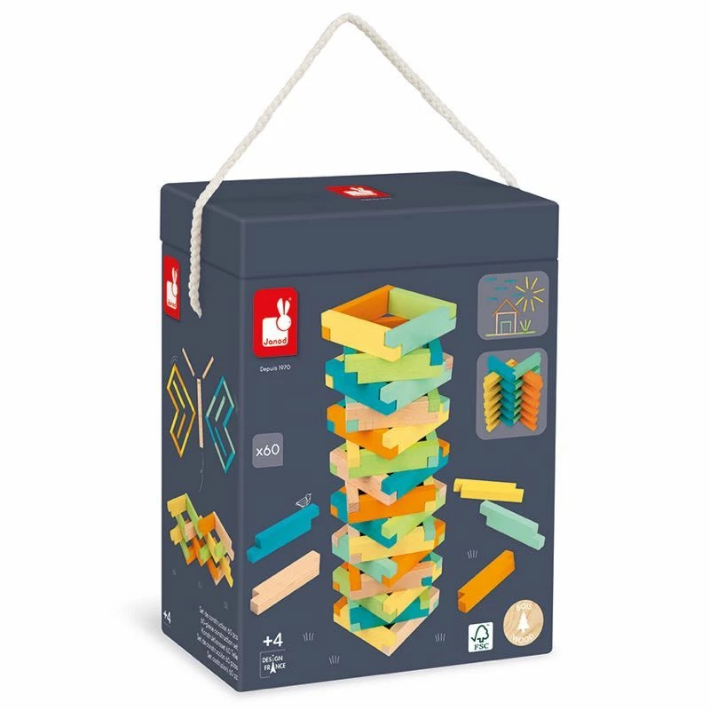 Janod - 60 Piece Connecting Blocks 8 Janod - 60 Piece Connecting Blocks - Image 6