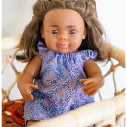 Made For Mia - Goanna Dreaming - Indigenous Dolls Flutter Dress - Suits 38cm Miniland Dolls