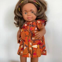 Made For Mia - Kookaburra - Indigenous Dolls Flutter Dress - Suits 38cm Miniland Doll