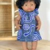 Made For Mia - Snake Dreaming Flutter Dress - Suits 38cm Miniland Doll - Aboriginal Art -Tiny Creations Shop madeformia snakedreamingflutter 1