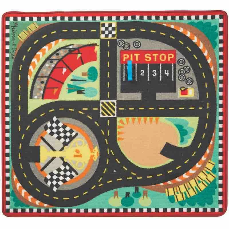Melissa And Doug Melissa & Doug - Round The Speedway Race Track Rug & Car Set