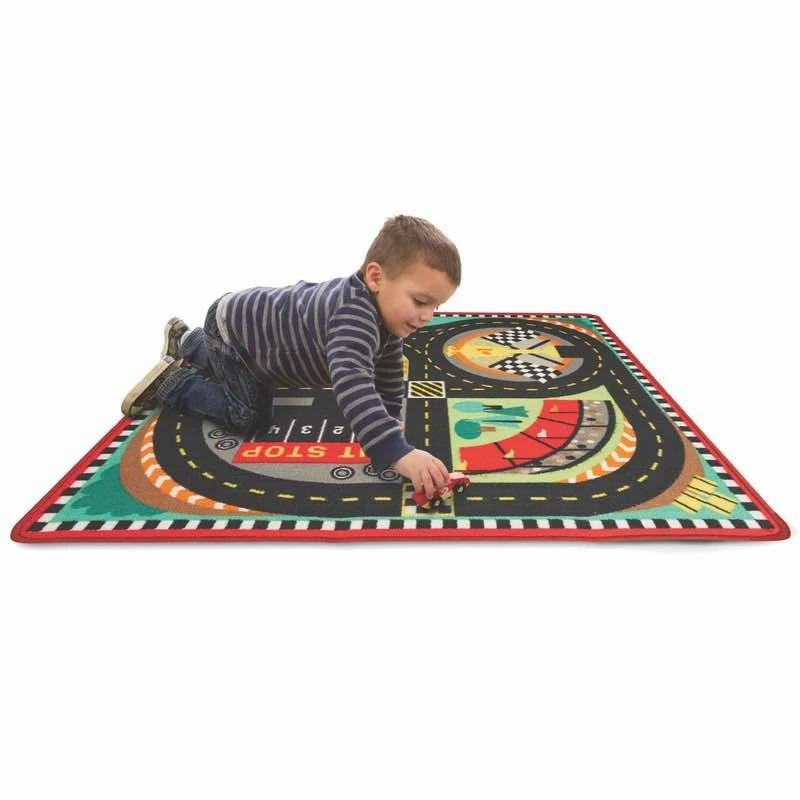 Melissa And Doug Melissa & Doug - Round The Speedway Race Track Rug & Car Set - Image 3