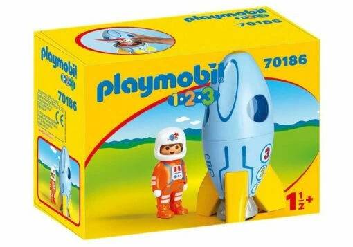 Playmobil - 1.2.3 Astronaut With Rocket 1 Playmobil - 1.2.3 Astronaut With Rocket -Tiny Creations Shop playmobil astronautwithrocket 1