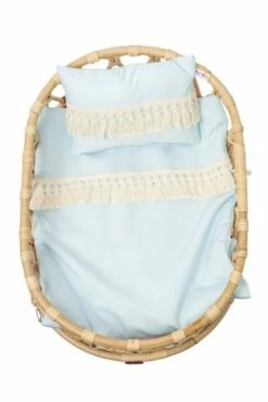 Poppie Toys - Poppie Duvet And Pillow Set With Fringe - Blue -Tiny Creations Shop poppie duvet pillowblue 2