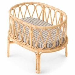 PRE-ORDER Poppie Toys - Poppie Crib - Linen Stripe -Tiny Creations Shop poppie toys poppie crib linen stripe