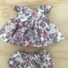 TAILORING FOR MISS POLLY - DRESS SET - TO SUIT 21CM MINILAND DOLL - PURPLE FLOWERS -Tiny Creations Shop tfmp 21purpleflowers 1
