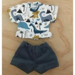 Tailoring For Miss Polly - Shorts Set To Suit 32cm Miniland Doll - Dino T And Cord' Shorts