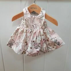 Tailoring For Miss Polly - Dress Set To Suit 32cm Miniland Doll - May Gibbs - Pink Flannel Flower Babies