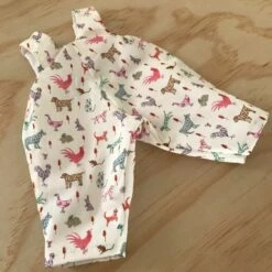 Tailoring For Miss Polly - Overalls To Suit 38cm Miniland Doll - Liberty London - Farmyard Tail