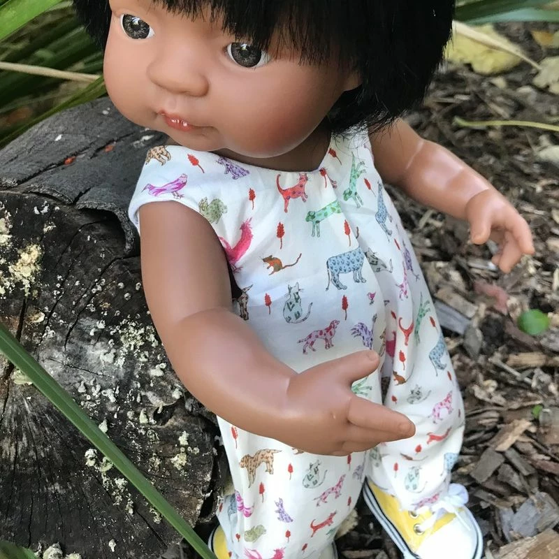 Tailoring For Miss Polly - Overalls To Suit 38cm Miniland Doll - Liberty London - Farmyard Tail 4 Tailoring For Miss Polly - Overalls To Suit 38cm Miniland Doll - Liberty London - Farmyard Tail - Image 2