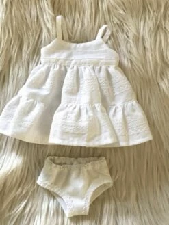 Tailoring For Miss Polly - Sundress Set To Suit 38CM Miniland Doll - Embellished White