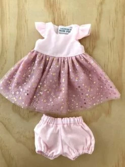 TAILORING FOR MISS POLLY - COCO DRESS SET TO SUIT 38CM MINILAND DOLL - GOLD STAR DUST