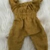 TAILORING FOR MISS POLLY - JUMPSUIT TO SUIT 38CM MINILAND DOLL - MUSTARD EMBROIDERED -Tiny Creations Shop tfmp 38mustardjumpsuit 1