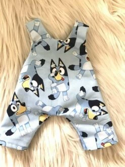 TAILORING FOR MISS POLLY - OVERALLS - TO SUIT 38CM MINILAND DOLL - BLUEY - ALL OVER