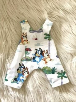 TAILORING FOR MISS POLLY - OVERALLS - TO SUIT 38CM MINILAND DOLL - BLUEY - PORTRAIT