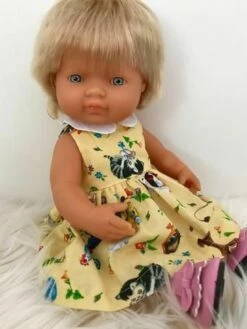 Tailoring For Miss Polly - Dress Set To Suit 38CM Miniland Doll - Golden -Tiny Creations Shop tfmp goldendress38cm 2